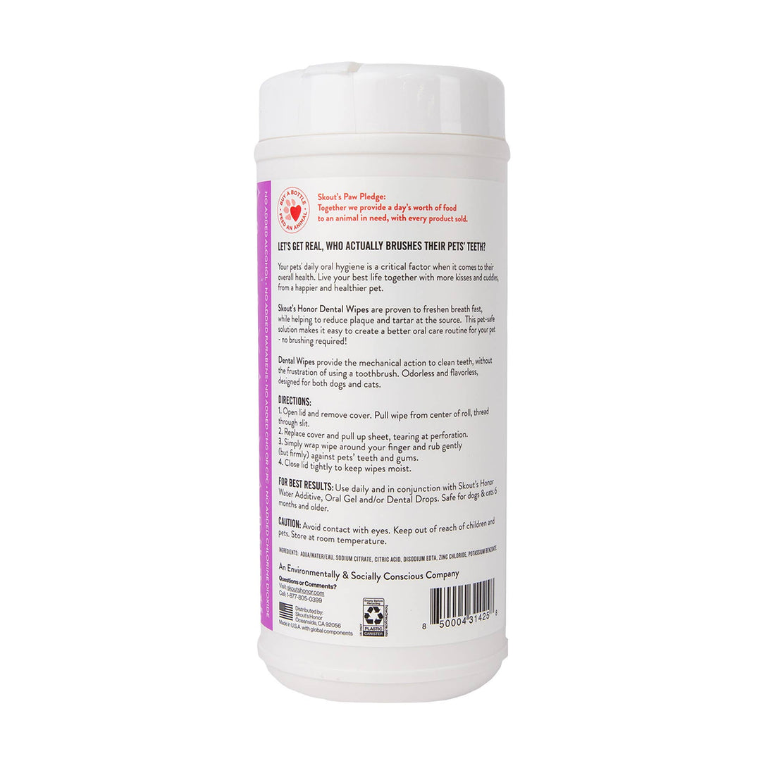 Pet Palette Distribution - Skout's Honor Oral Care Pet Dental Wipes 50ct