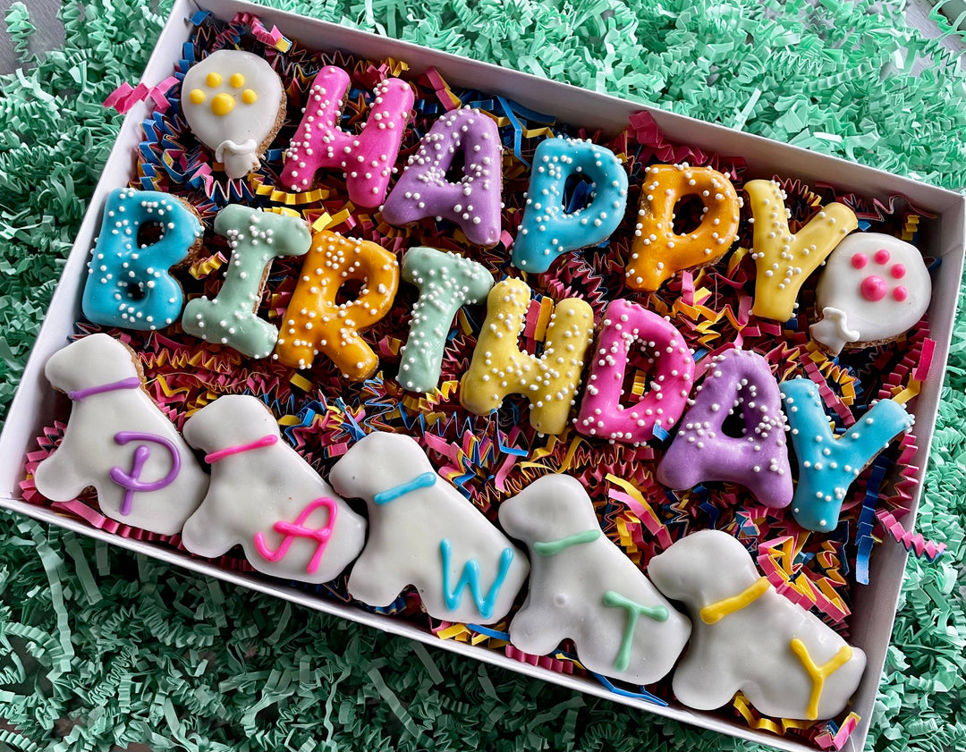 YumYum4DOGS - Happy Birthday PAWTY letter dog treat (GIFT BOX)