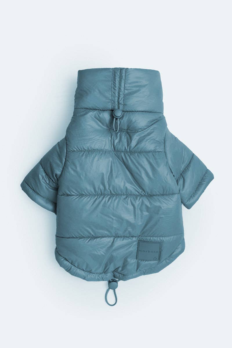 maxbone - Glossy Puffer Jacket: Teal / Large