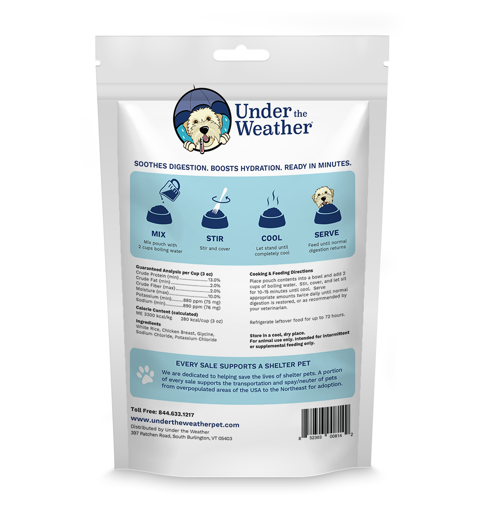 Under the Weather Pet - Chicken & Rice Bland Diet For Dogs