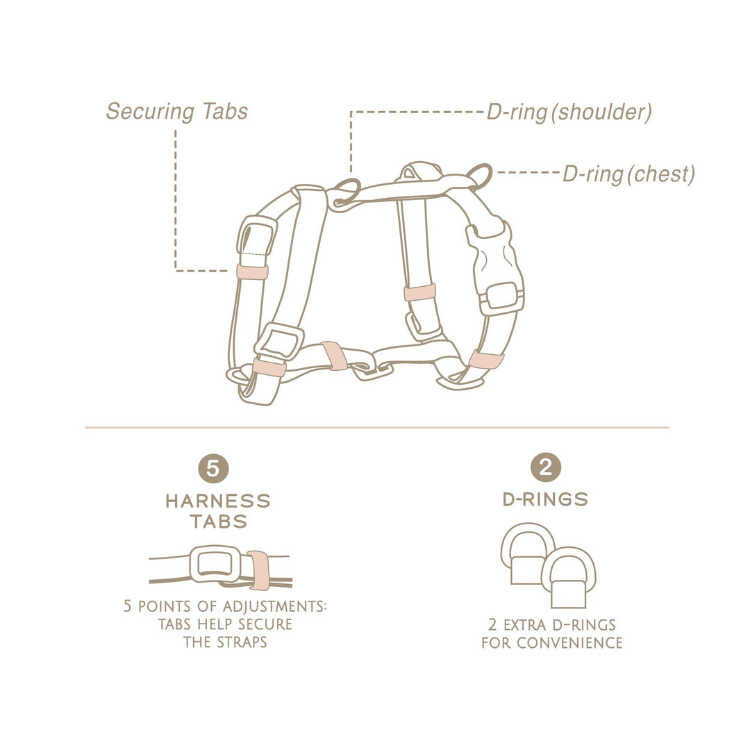 Bop Pop Pets - Classic Harness | Hunter Sky: Medium