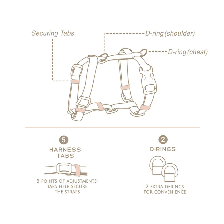 Bop Pop Pets - Classic Harness | Hunter Sky: Medium