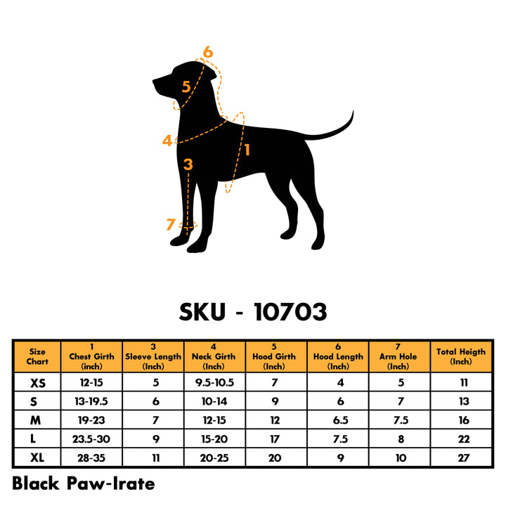 Show & Tail - Pet Apparel - Black Paw-Irate: L