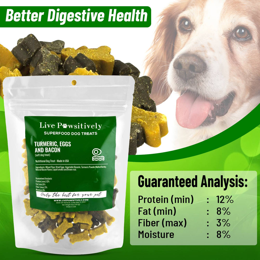 Live Pawsitive - Turmeric, Eggs and Bacon (soft dog treat)