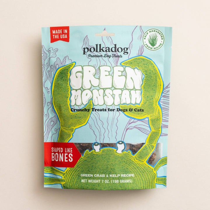 Pet Palette Distribution - Polkadog Green Monstah Bone Shaped Crunchy Dog & Cat Treats