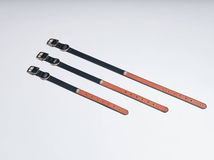 PEHOM - DOUBLE COLORES COLLAR: BLACK BEIGE / S