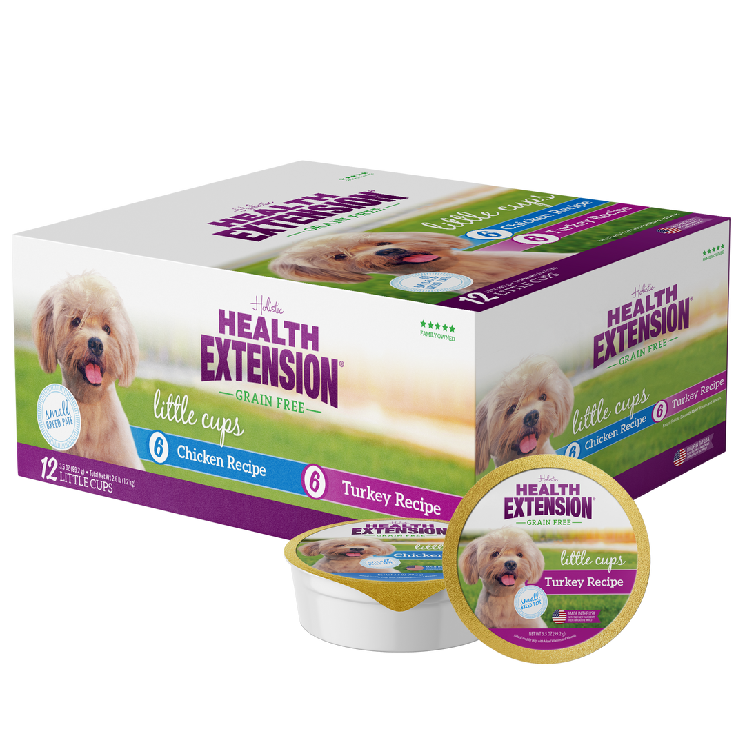 Health Extension Pet Care - Little Cups Chicken for Small Breeds Variety Pack: Chicken & Turkey Variety Pack - Small Breed 3.5oz