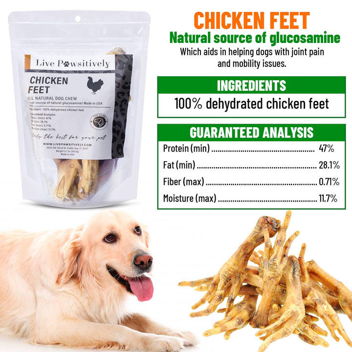 Live Pawsitive - Chicken Feet (10 Pack)