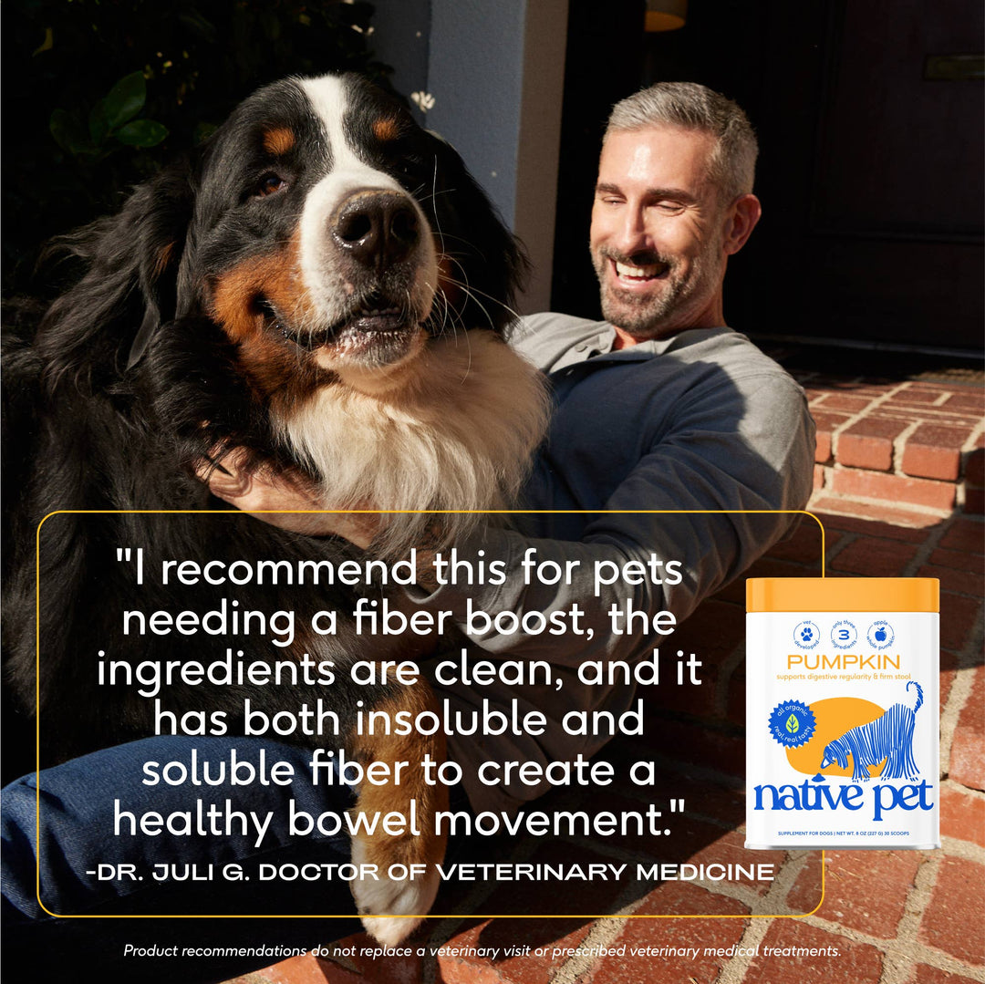 Native Pet - Organic Pumpkin Fiber Powder, Digestive Supplement for Dogs: 8 oz