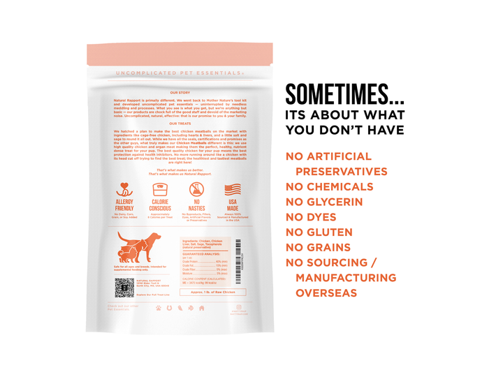 Natural Rapport - The Only Freeze Dried Chicken Meatballs Dogs Need: 4 oz