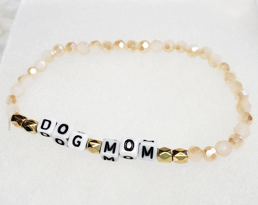 Tots And Tumblers Art - Dog Mom Beaded Stretch Bracelet