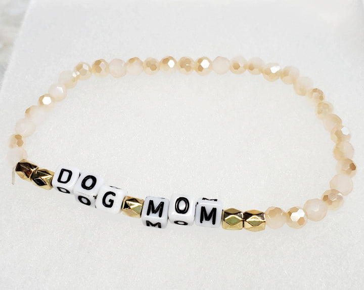 Tots And Tumblers Art - Dog Mom Beaded Stretch Bracelet