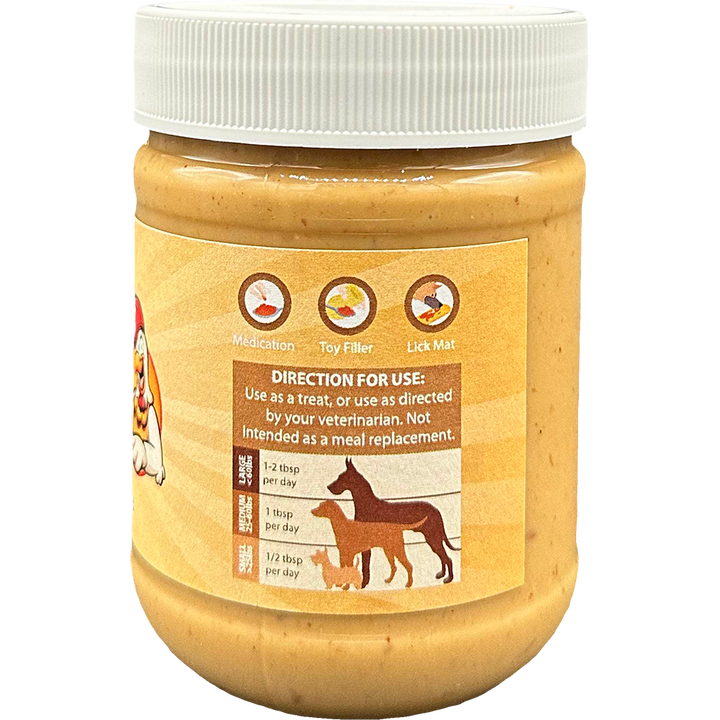 Poochie Butter - 12oz Chunky Chicken Jerky Dog Peanut Butter Jar
