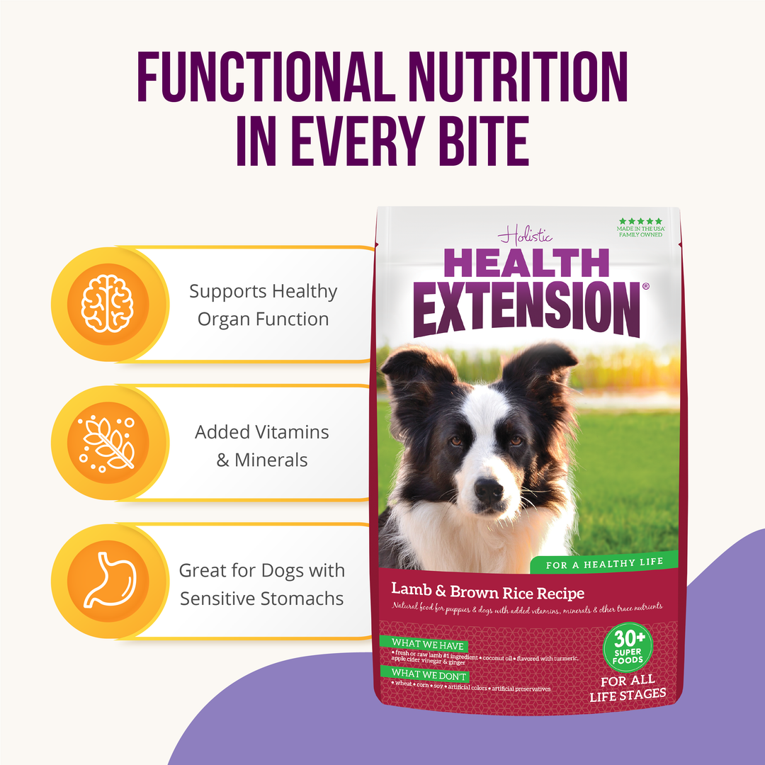 Health Extension Pet Care - Lamb & Brown Rice Recipe: 15 lbs