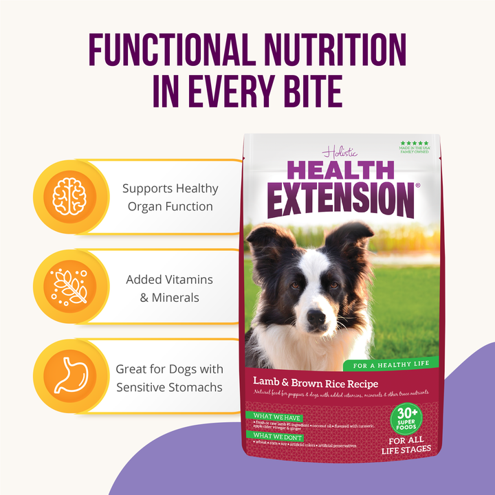 Health Extension Pet Care - Lamb & Brown Rice Recipe: 15 lbs