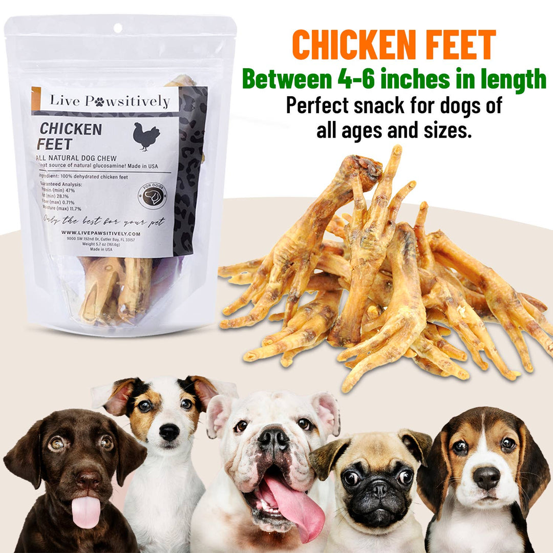 Live Pawsitive - Chicken Feet (10 Pack)