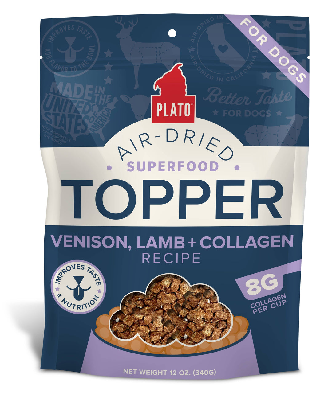 Pet Palette Distribution - Plato Food Topper Venison, Lamb & Collagen Recipe 12oz