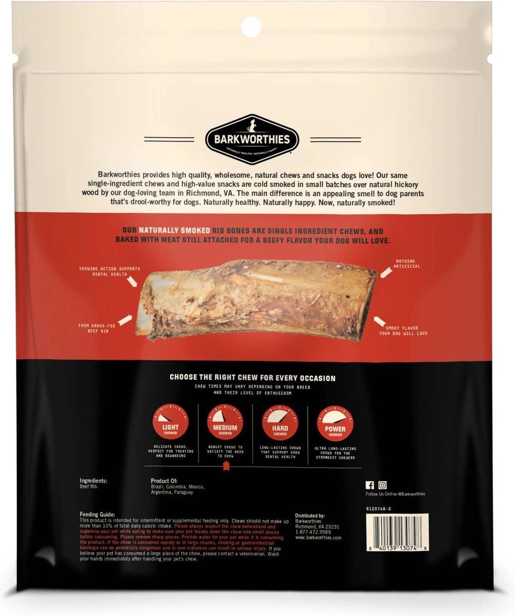 Pet Palette Distribution - Barkworthies Smoked Rib 10pk
