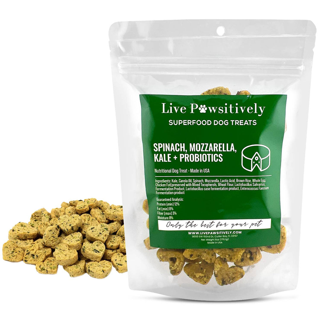 Live Pawsitive - Spinach, Mozzarella, Kale & Probiotics (soft dog treat)