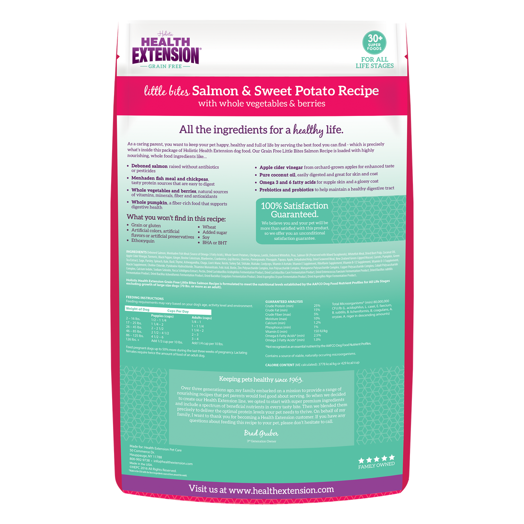 Health Extension Pet Care - Grain Free Salmon & Sweet Potato Little Bites Recipe: 3.5lb