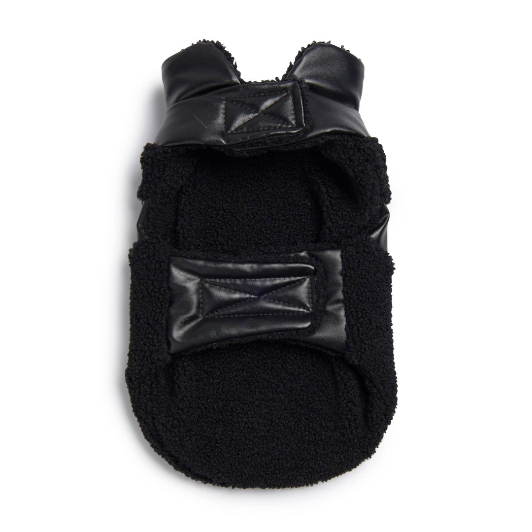 Fab Ski Leather Shearling Puffer Black