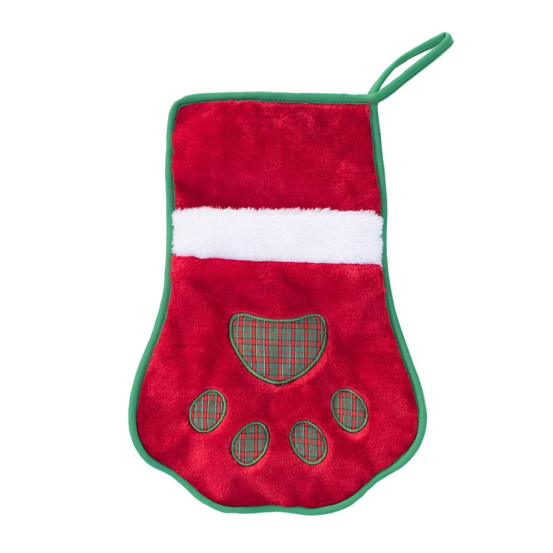ZippyPaws - Stocking - Red Paw - Dog