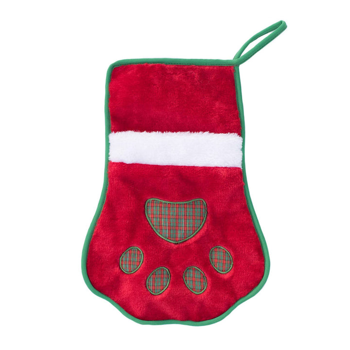 ZippyPaws - Stocking - Red Paw - Dog