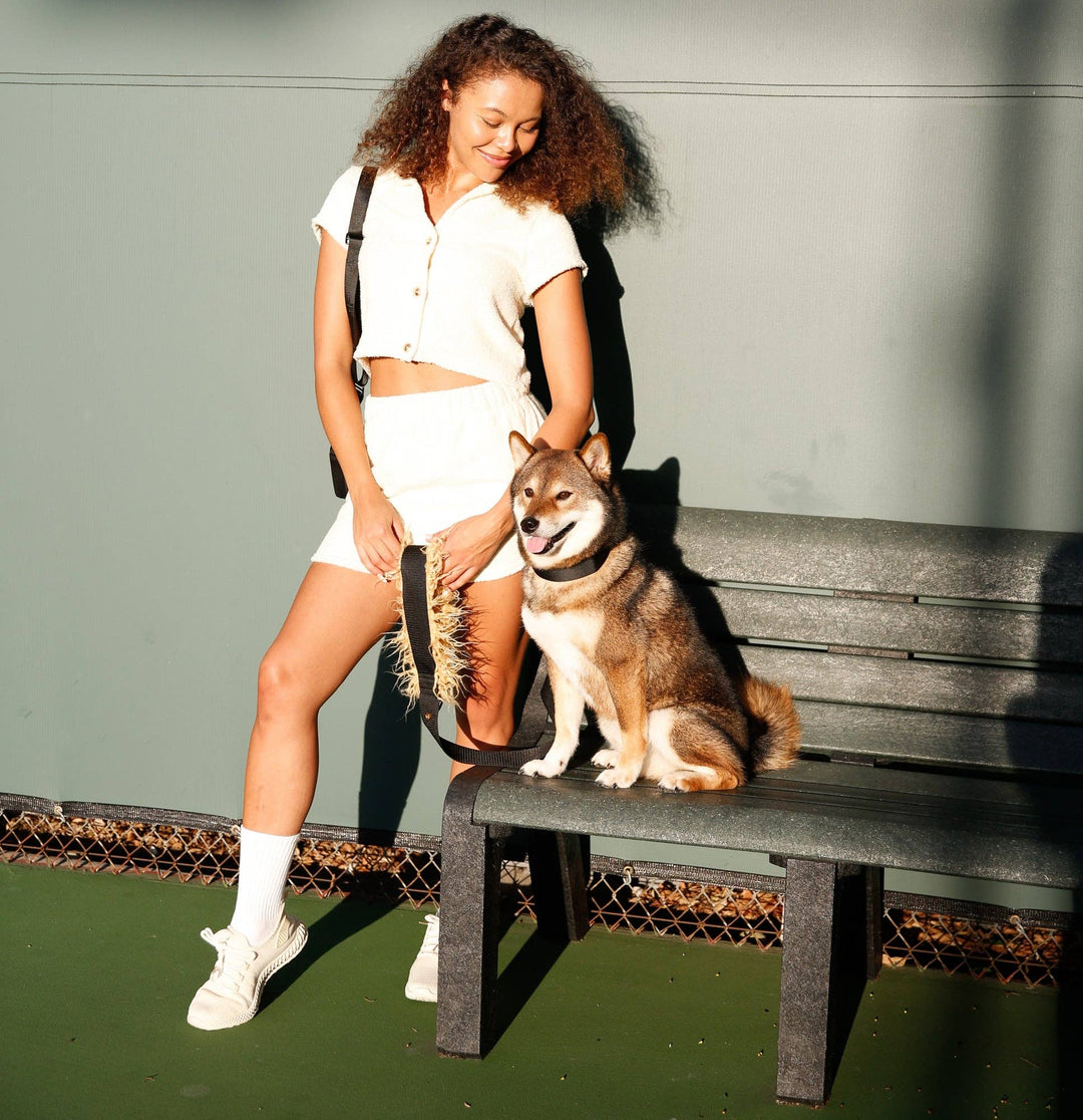 Saint Rue - Crème Terry Cloth Top + Skirt Set: Large