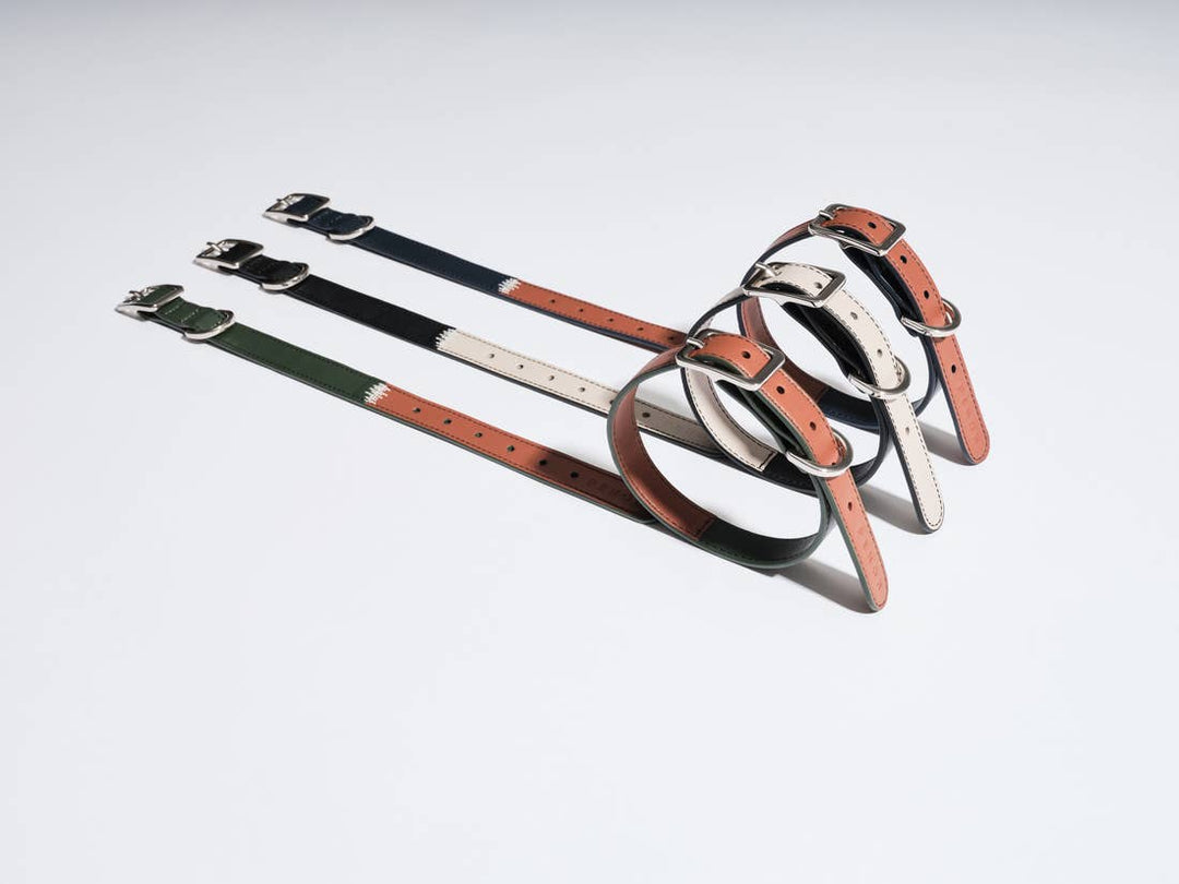 PEHOM - DOUBLE COLORES COLLAR: ORANGE BLUE / M