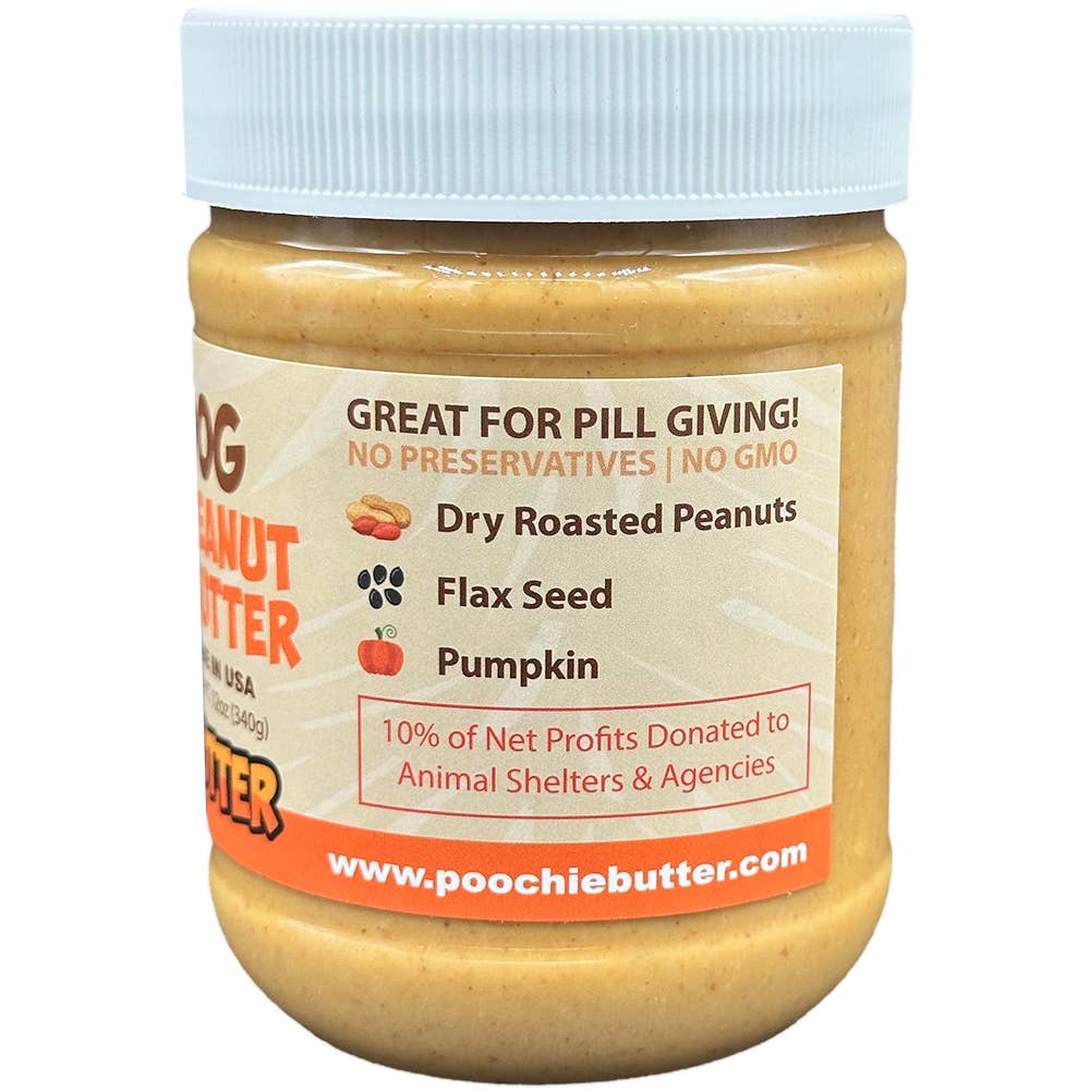 Poochie Butter - 12oz Dog Peanut Butter Jar