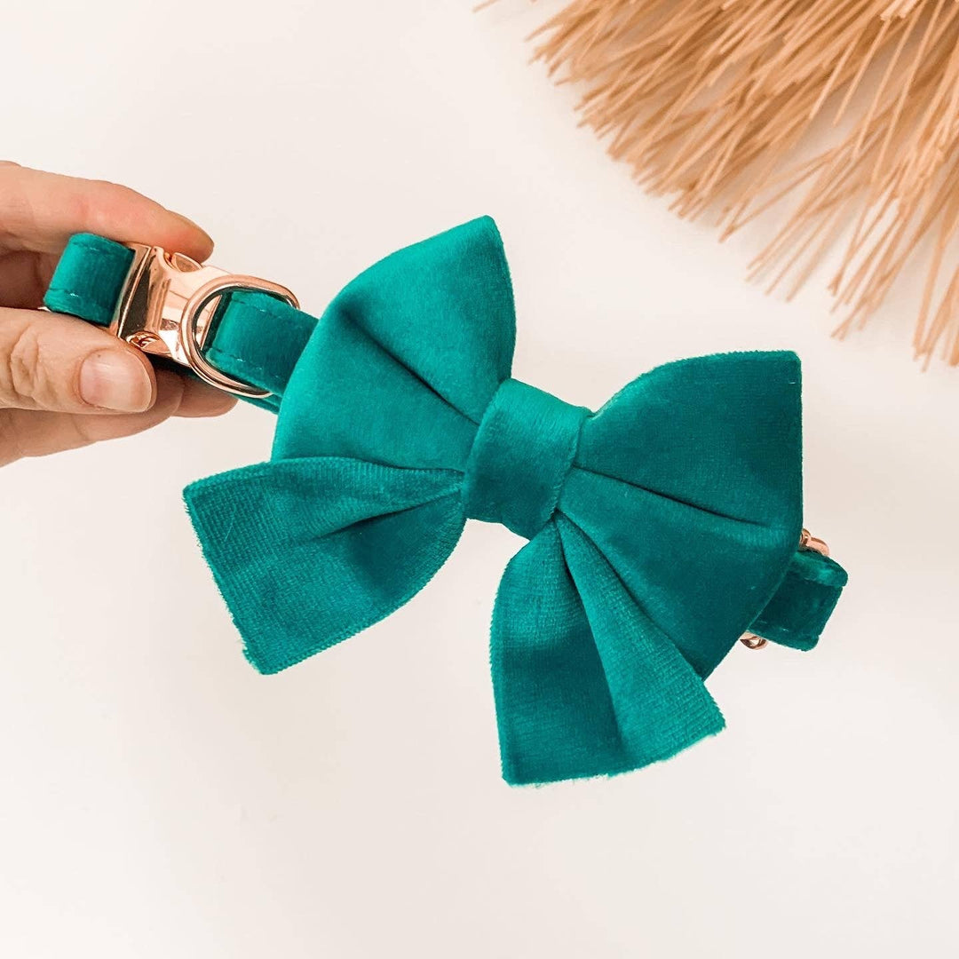 The Spotted Dog Company - Jade Velvet Dog Collar: Small