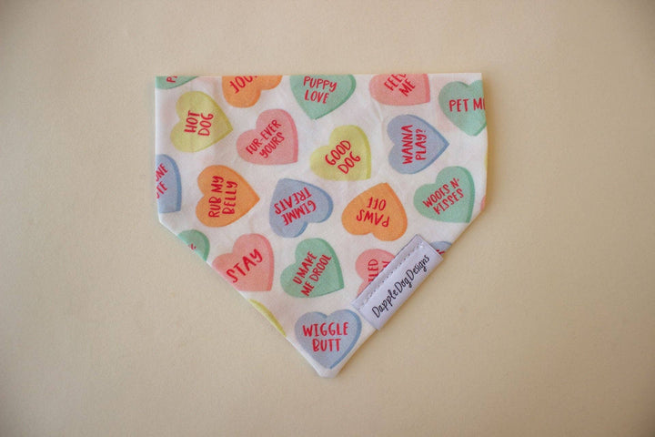 Dapple Dog Designs - Conversation Hearts Bandana - Valentine's Day Dog Bandana