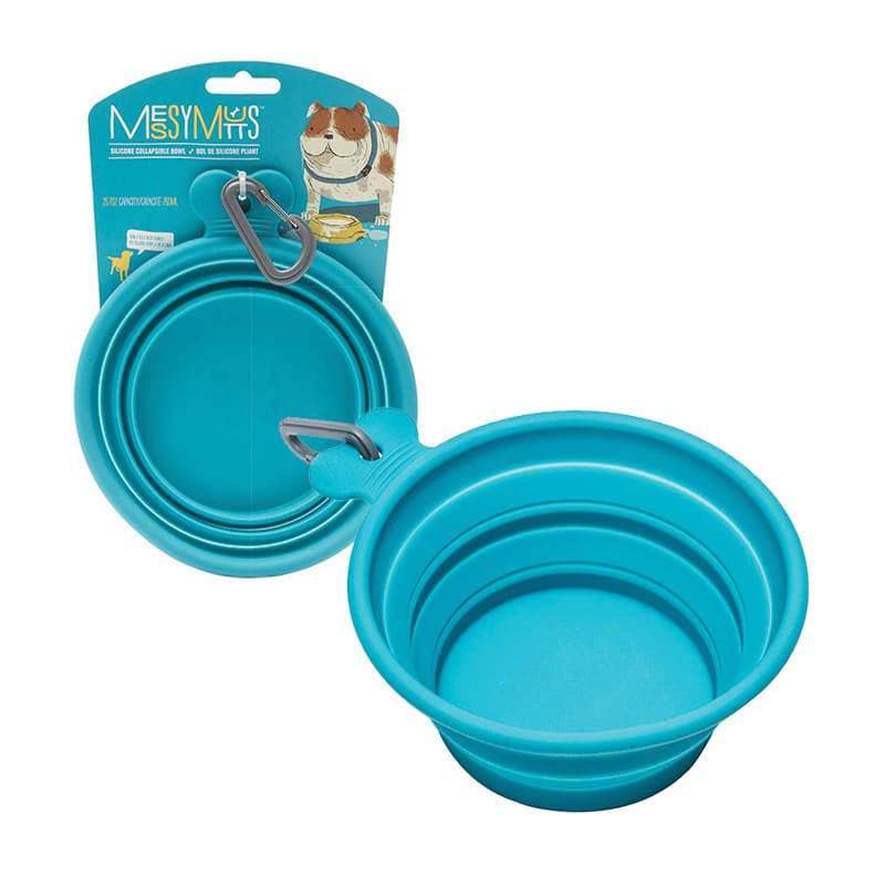 Pet Palette Distribution - Messy Mutts Silicone Collapsible Bowl - Blue