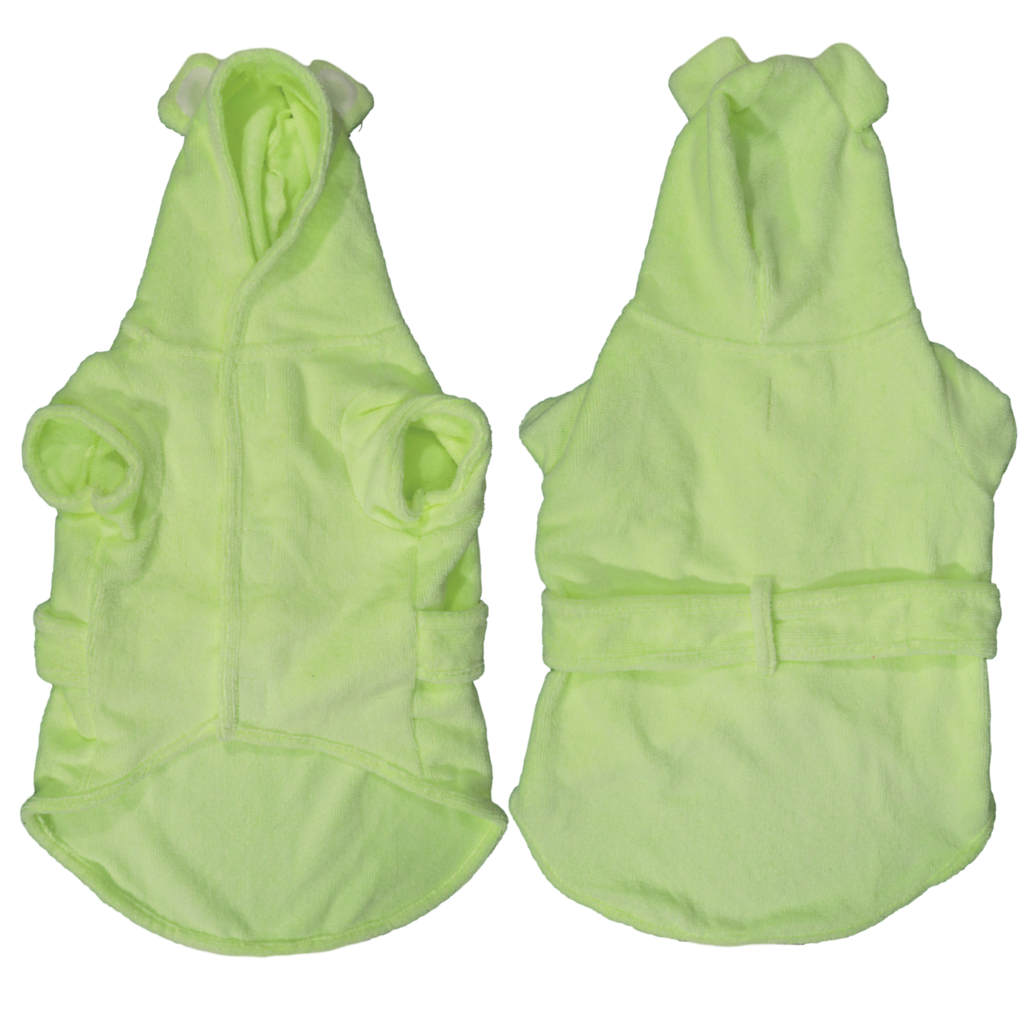 Big and Little Dogs - DOG BATH ROBE: Lime