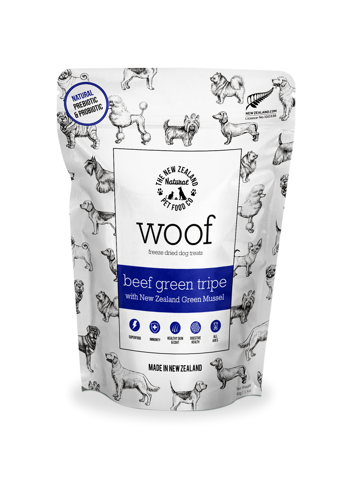 Woof Beef Green Tripe Treats 1.4oz