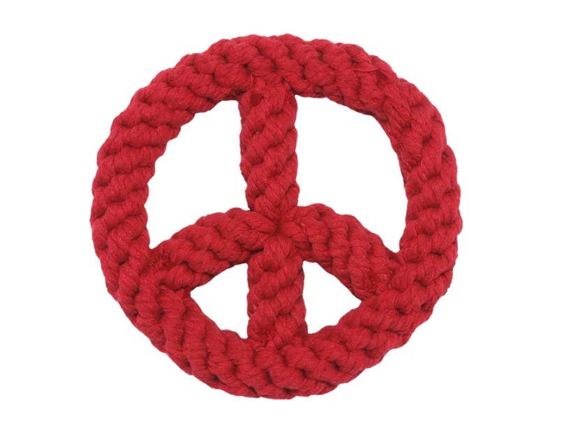 Pet Palette Distribution - Jax & Bones Red Peace Sign 7" One Size Rope Dog Toy