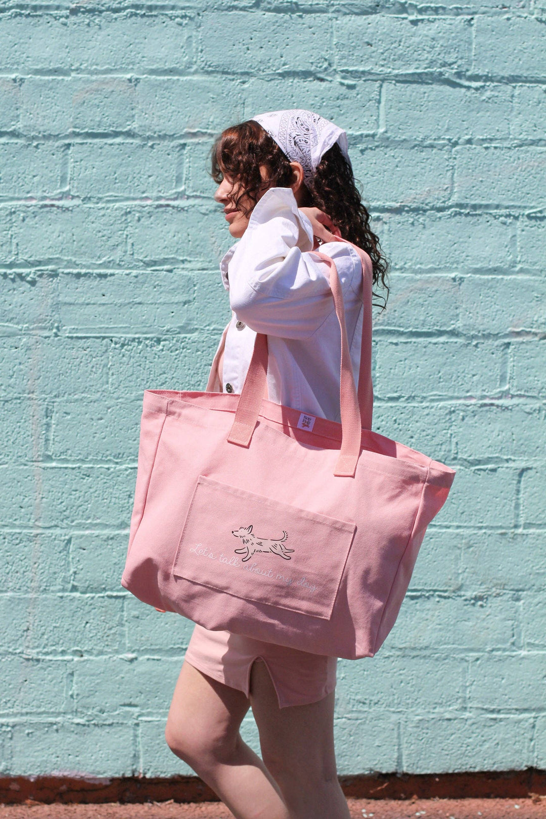 Bop Pop Pets - OVERSIZE Canvas Tote Bag | Pink