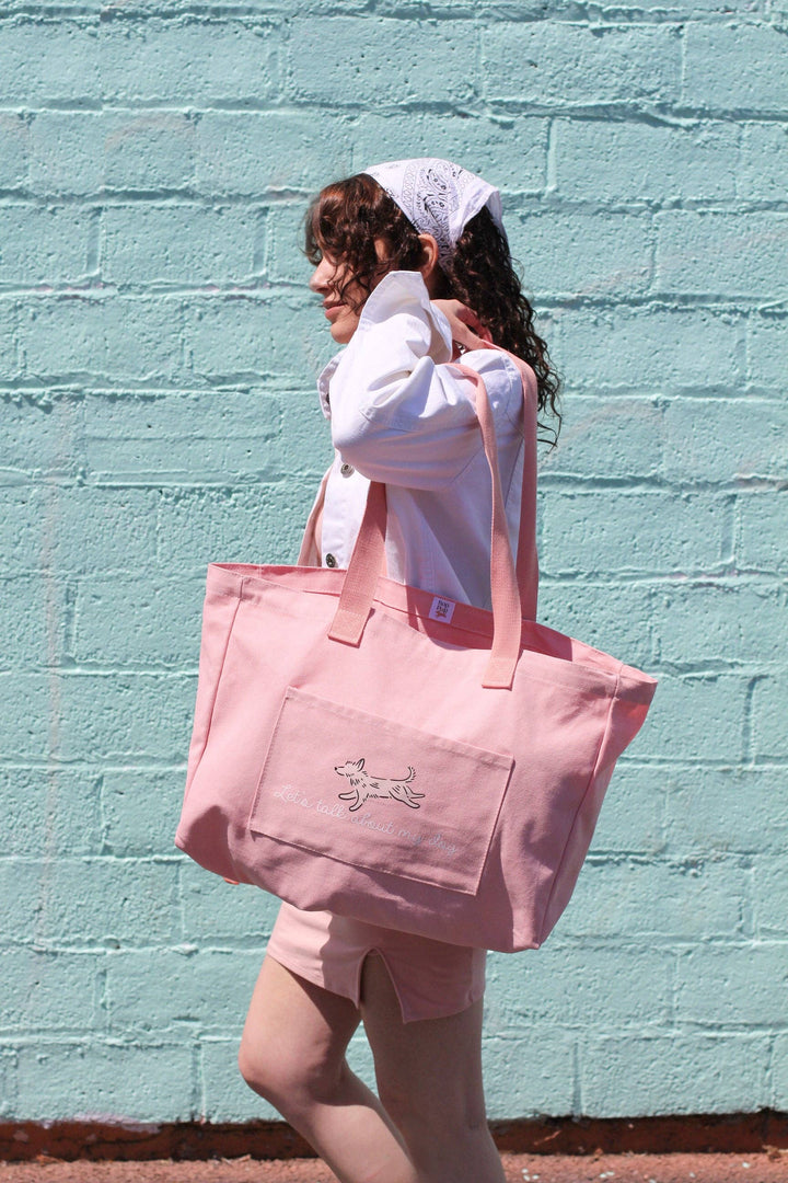 Bop Pop Pets - OVERSIZE Canvas Tote Bag | Pink