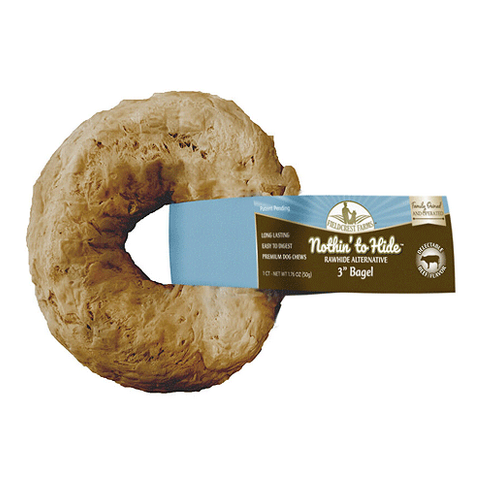 King Wholesale Pet Supplies - Fieldcrest Farms Nothin' To Hide Bagel 3" Beef