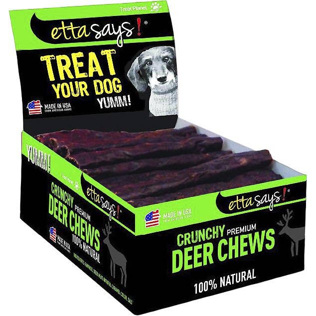 Pet Palette Distribution - Etta Says! Crunchy Deer Dog Chews 4in Sticks POS Box 36ct