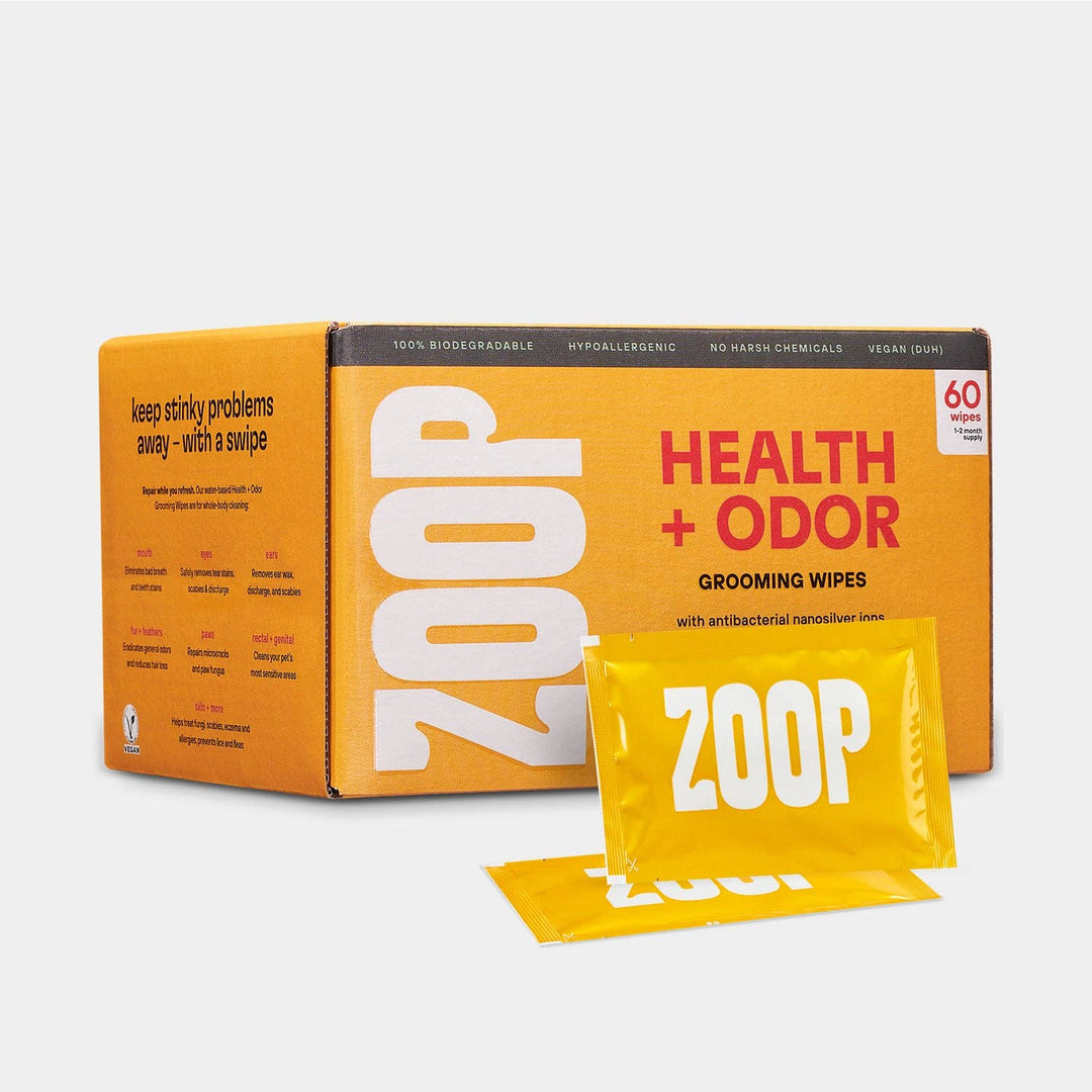 Zoop - Health + Odor Grooming Wipes - 60 Count
