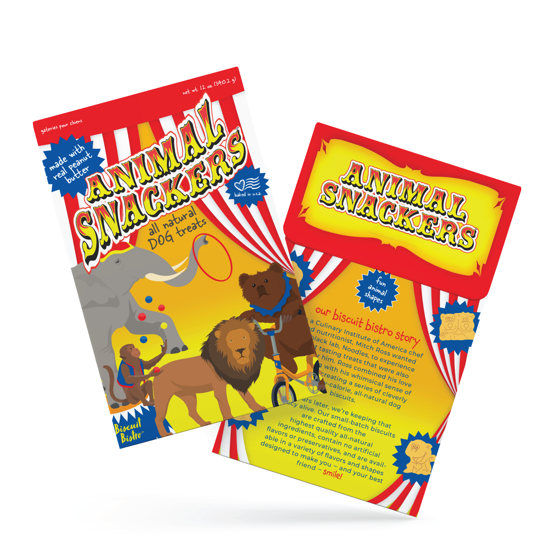 Pet Snax by Petknowledgy - Animal Snackers - Peanut Butter Dog Treats - 12 oz