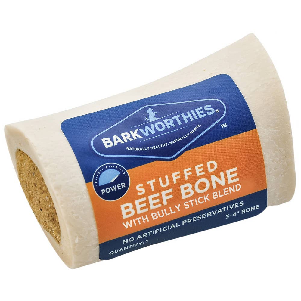 Pet Palette Distribution - Barkworthies 3-4" Shin Bone Stuffed w/Bully Stick