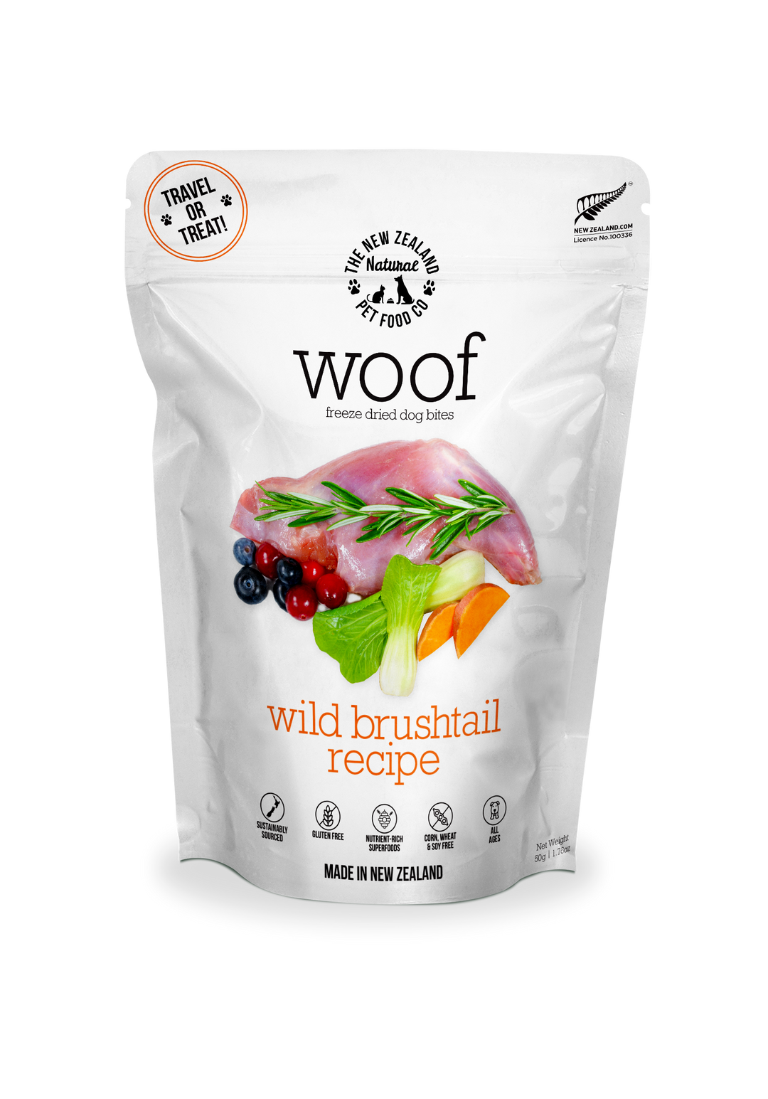 Woof Wild Brushtail Freeze Dried Dog Bites 1.76oz