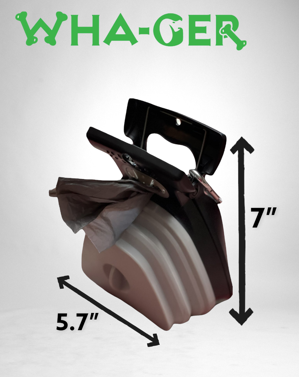 Wha-Ger - touchless poop scooper with leash clip and waste bags