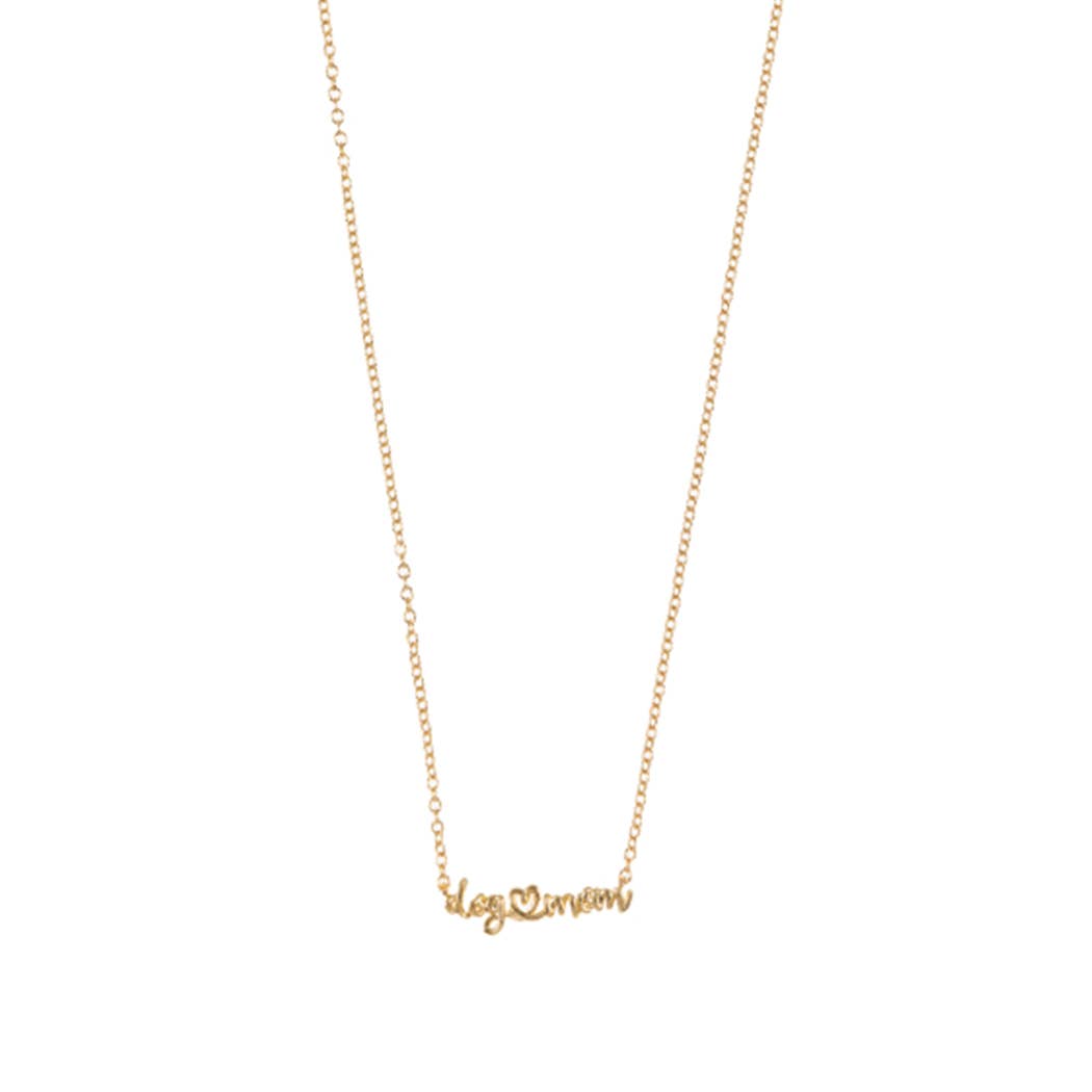 Fashion City - DOG MOM 18K Gold Plated Brass Necklace