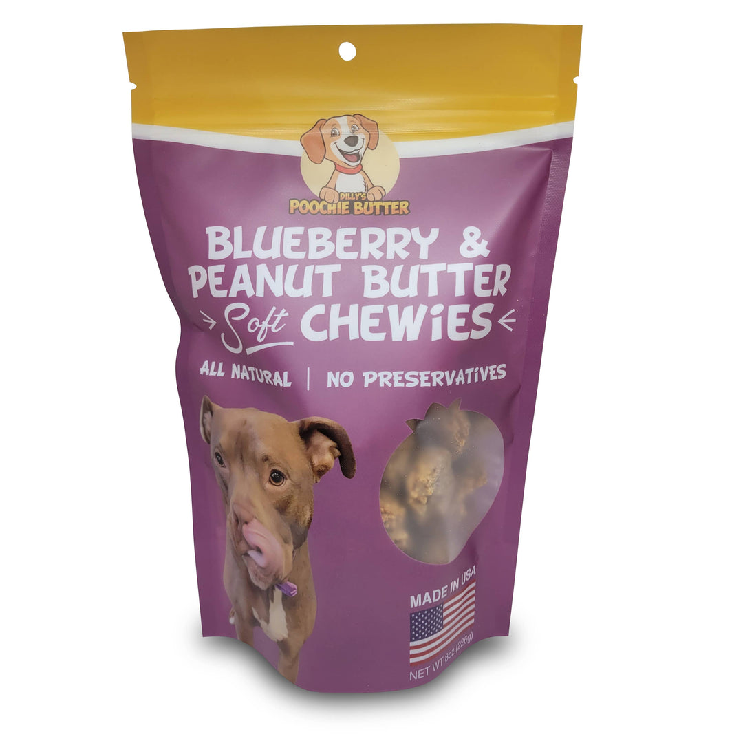 Poochie Butter - 8oz Peanut Butter + Blueberry Soft Chewies