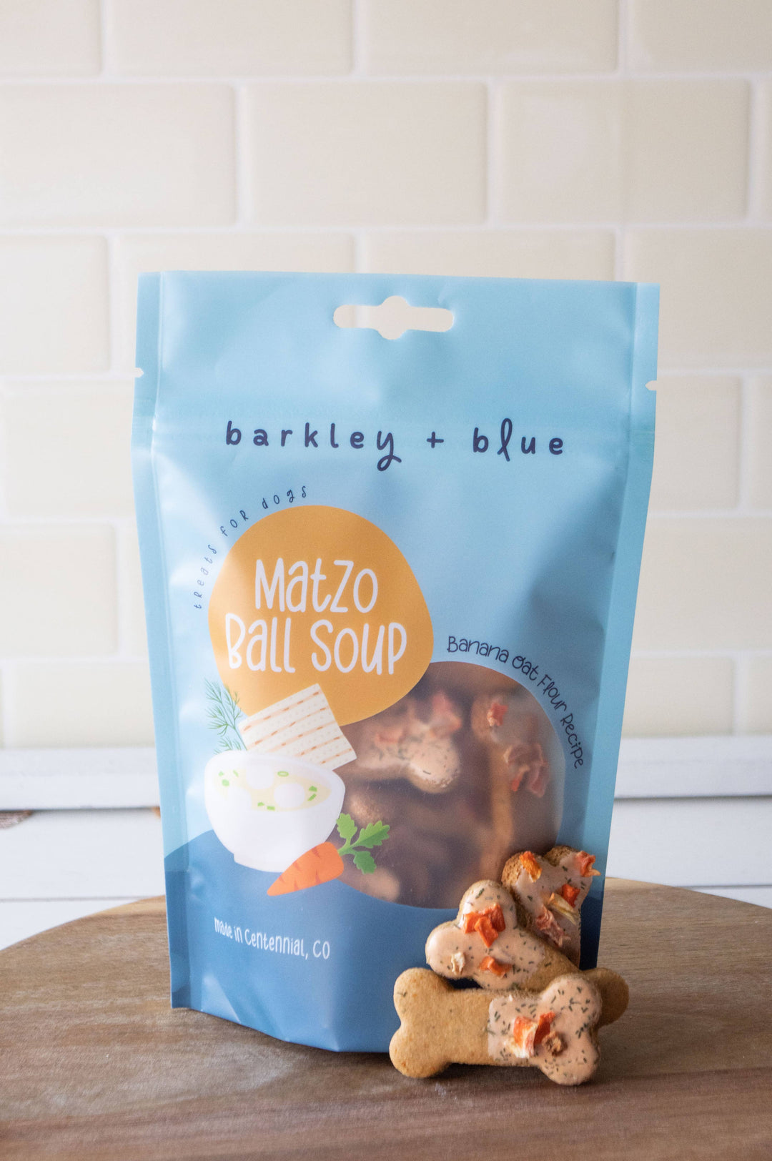 Barkley & Blue - Matzo Ball Soup Half-Dipped Bone Biscuits for Dogs