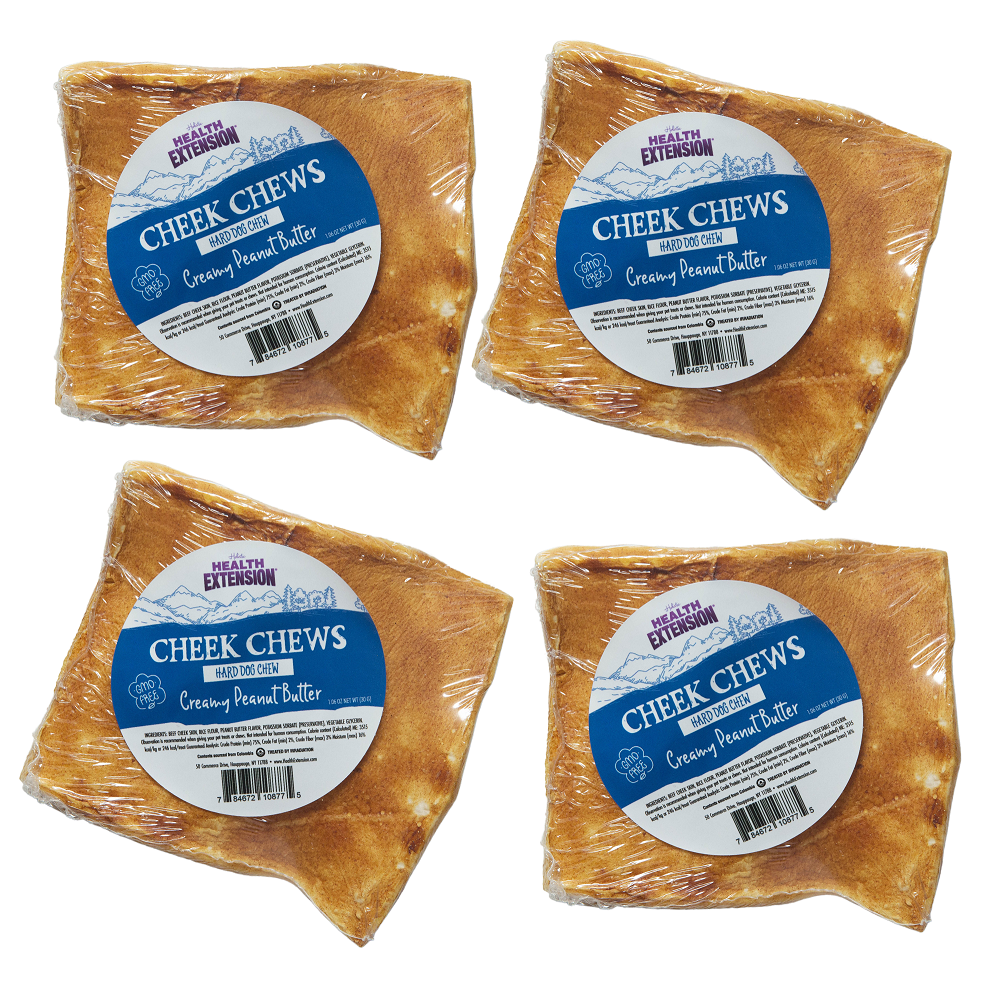 Health Extension Pet Care - Cheek Chews - Creamy Peanut Butter: 4 Pack