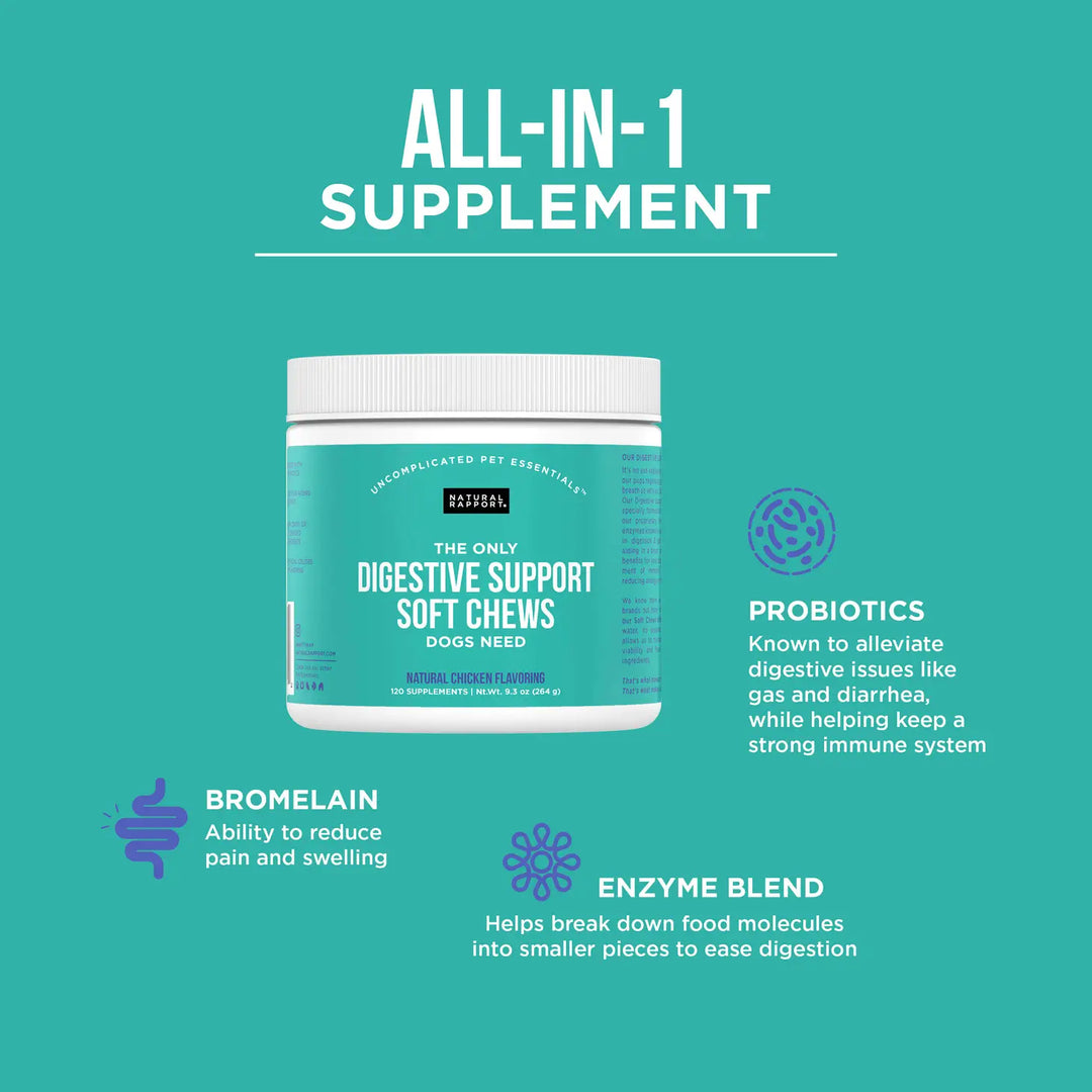 Natural Rapport - The Only Digestive Support Soft Chews Dogs Need